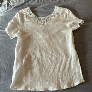 Sézane Mina linen embroidered top